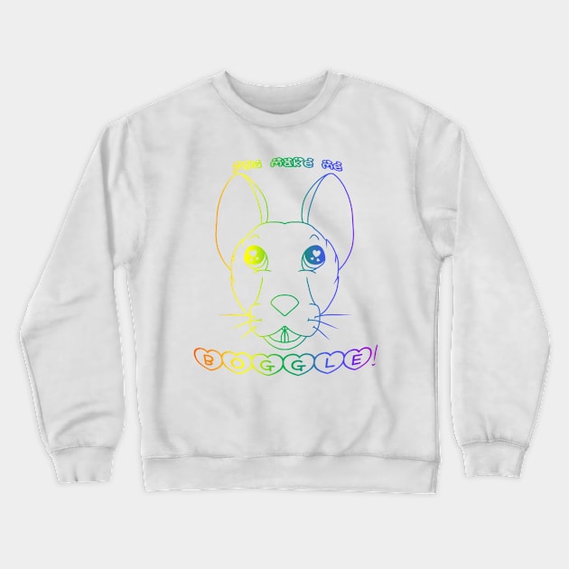 You Make Me Boggle! (Rainbow Version) Crewneck Sweatshirt by Rad Rat Studios